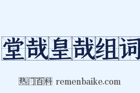 堂哉皇哉组词是什么意思的图片